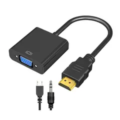 GENERICO - AdaptadorCable HDMI a VGA con Audio y Alimentación Incluye Cable HD