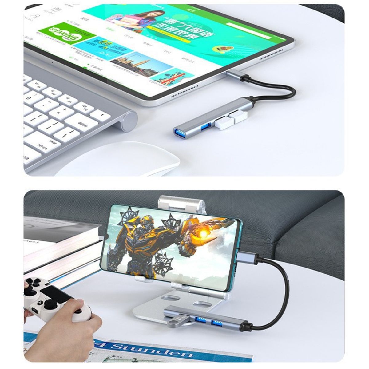 GENERICO - Hub Expansor USB a 4 Puertos USB 3.0 Para PC y Laptop