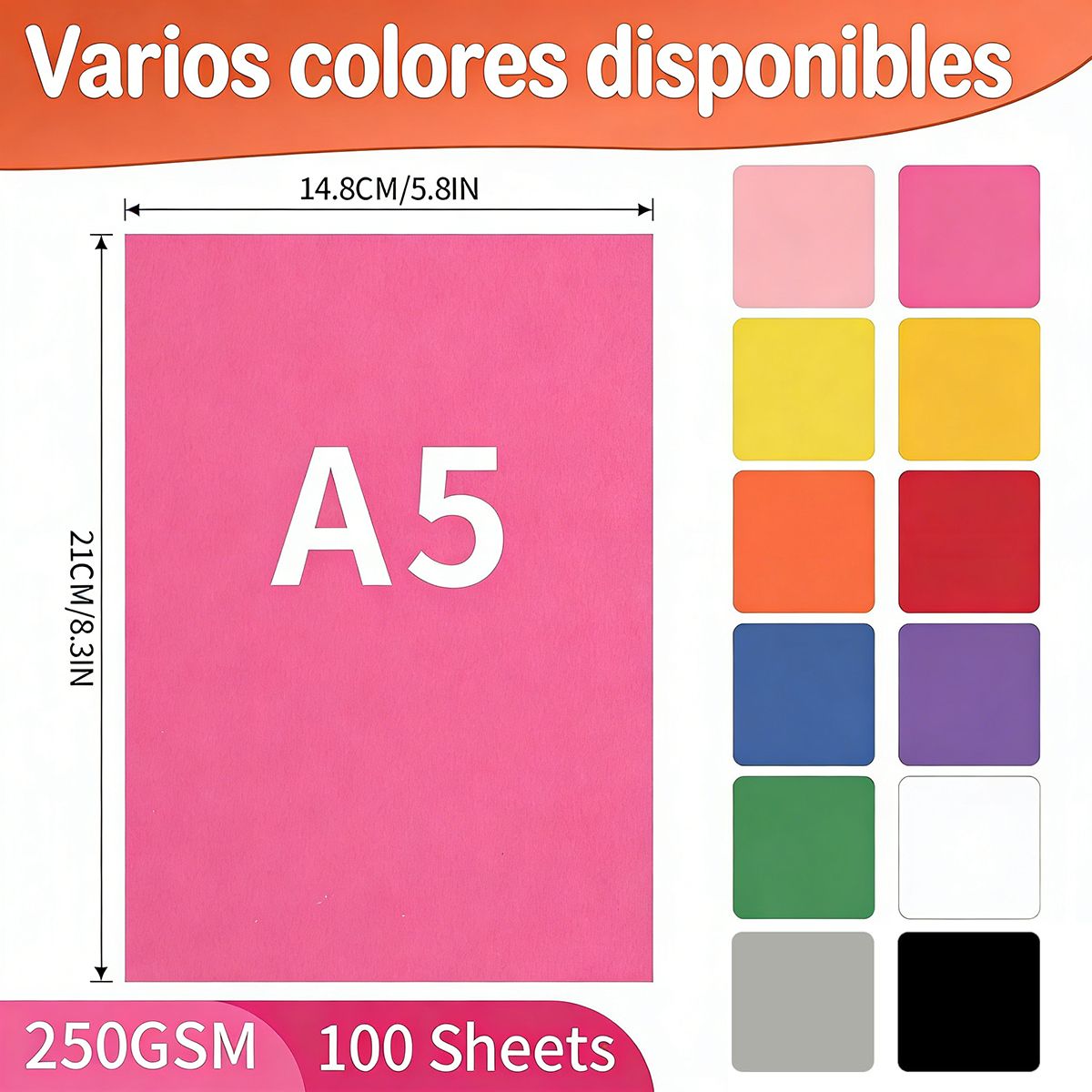 GENERICO - 100 Hojas De Cartulina Artesanal+Tijeras De Borde Triangular 5mm