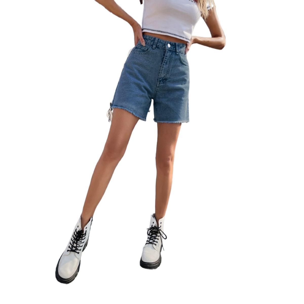 TIOZONEY - Pantalones cortos de mezclilla versátiles
