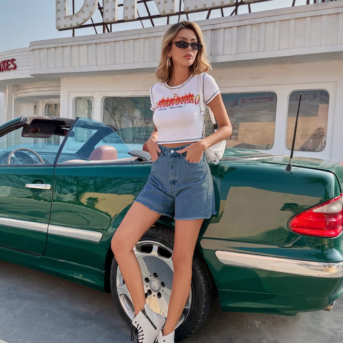 TIOZONEY - Pantalones cortos de mezclilla versátiles