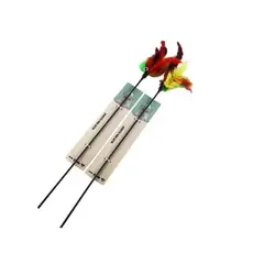 GENERICO - Juguete para gato varita de plumas Rojo
