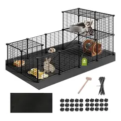 EVERSO - Jaula Corral Cerco Pequeñas Mascotas 16 Paneles Armable