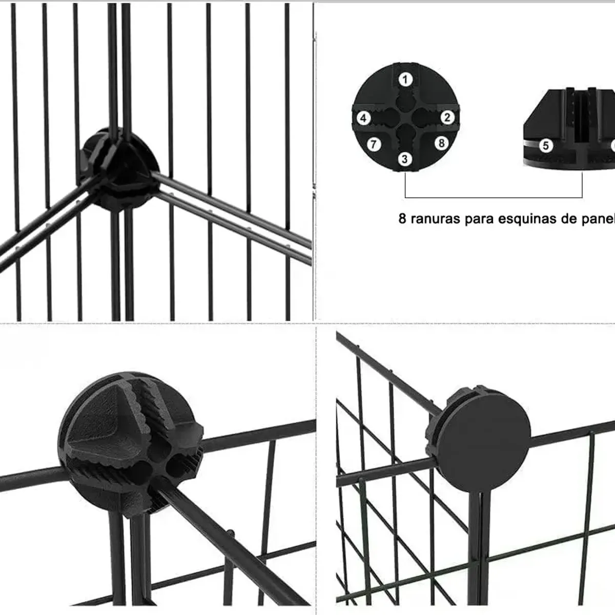 EVERSO - Jaula Corral Cerco Pequeñas Mascotas 16 Paneles Armable