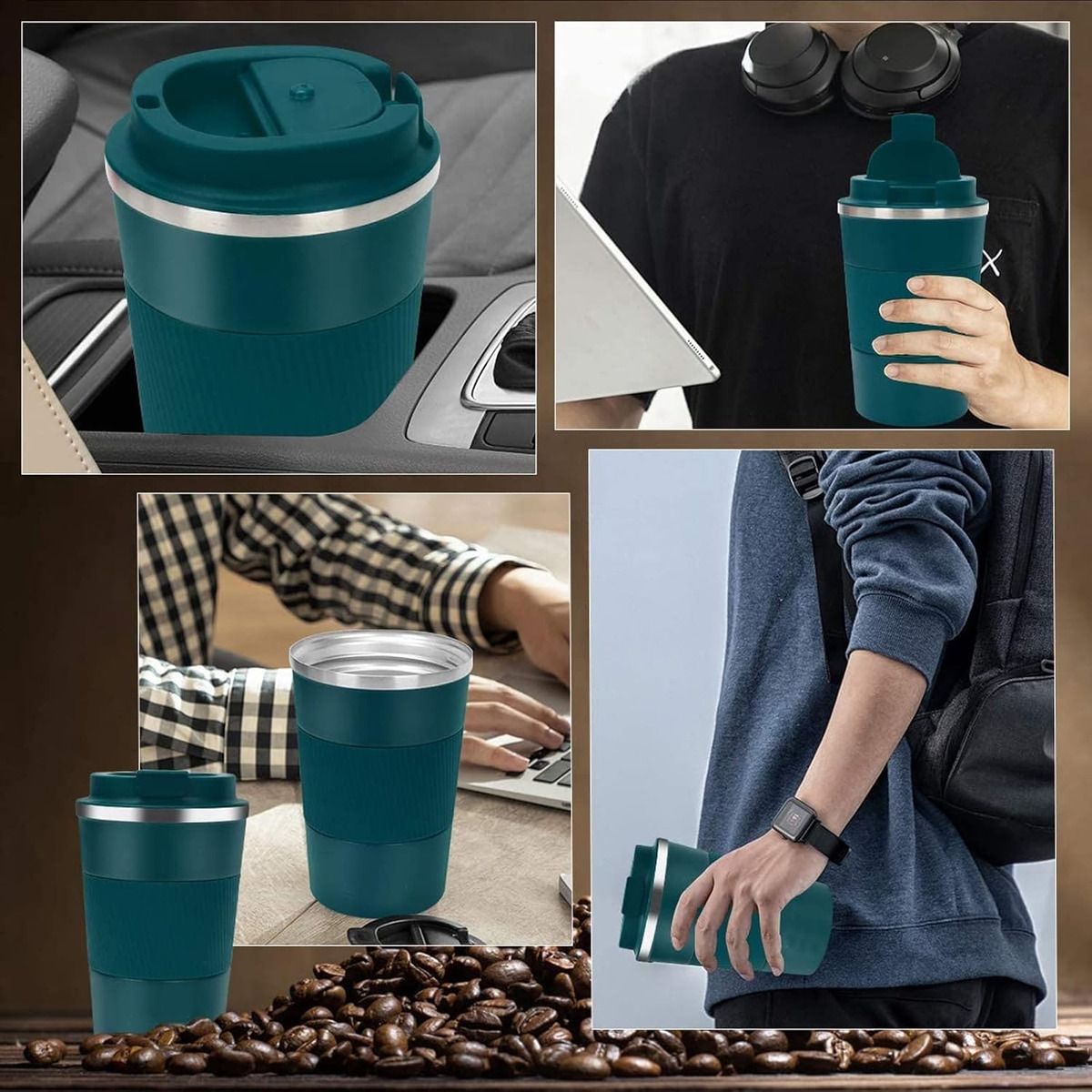 EINICIO - 500ml Termos Para Agua De Acero Inoxidable Viaje Oficina-Azul