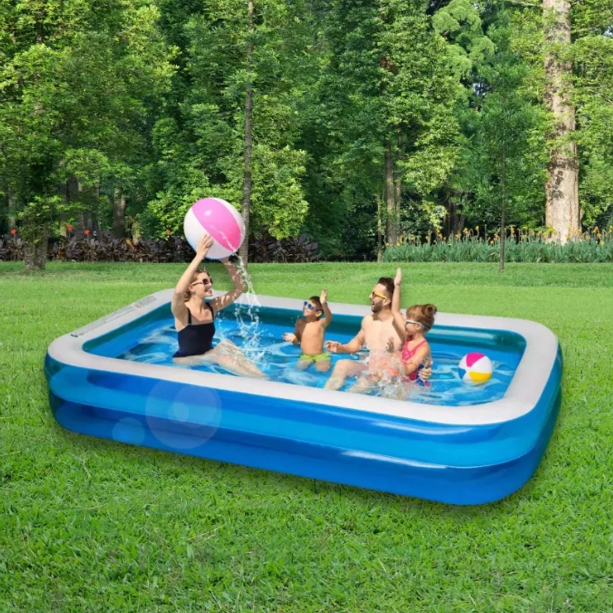 GENERICO - Piscina Para Niños Piscina Rectangular Familiar 260x170x50cm Azul