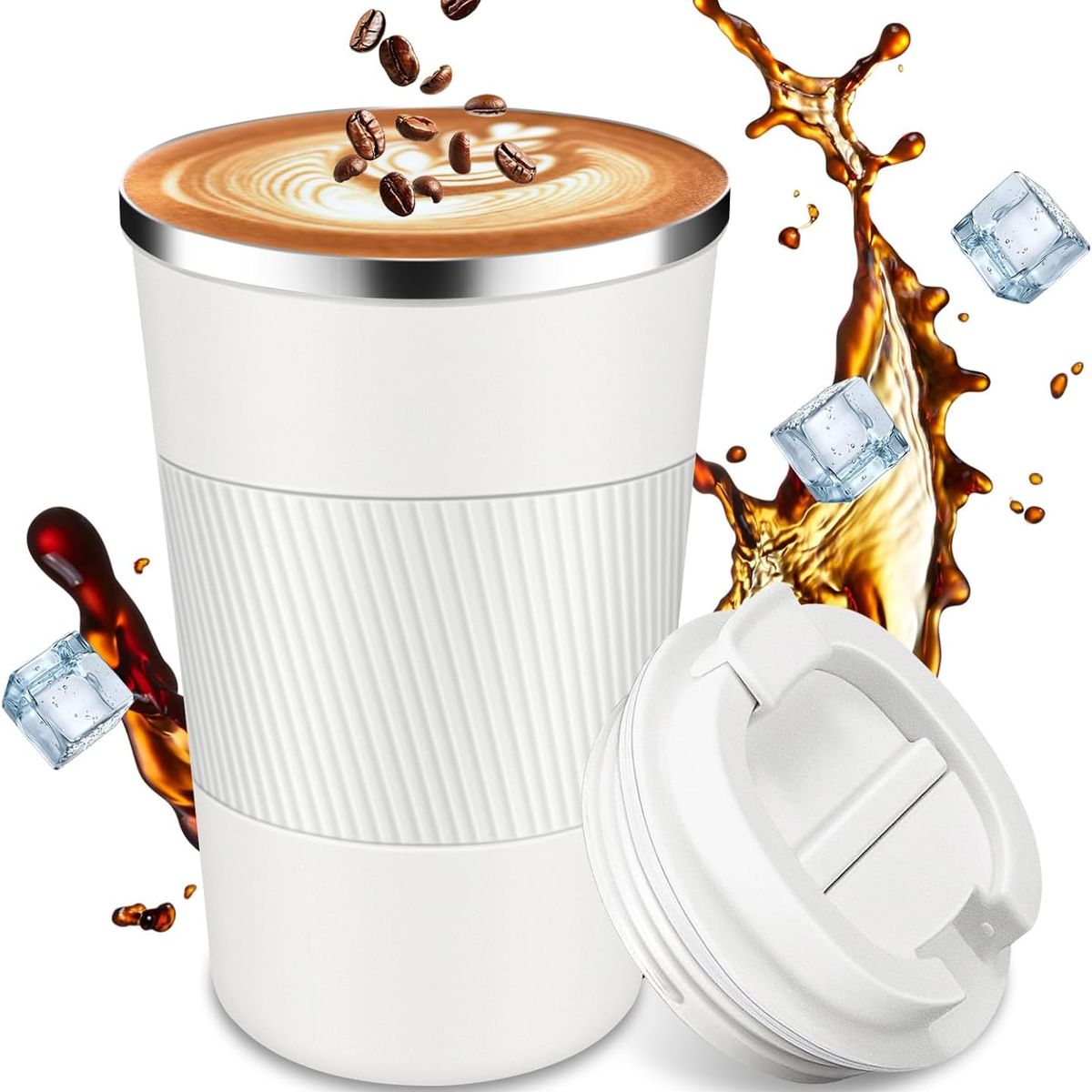 EINICIO - 500ml Termos Para Agua De Acero Inoxidable Viaje Oficina-Blanco