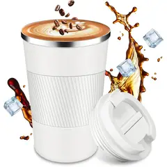 EINICIO - 500ml Termos Para Agua De Acero Inoxidable Viaje Oficina-Blanco