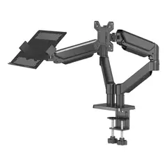 EVERSO - Soporte Monitor Y Notebook Brazo Articulado Escritorio Gamer Negro