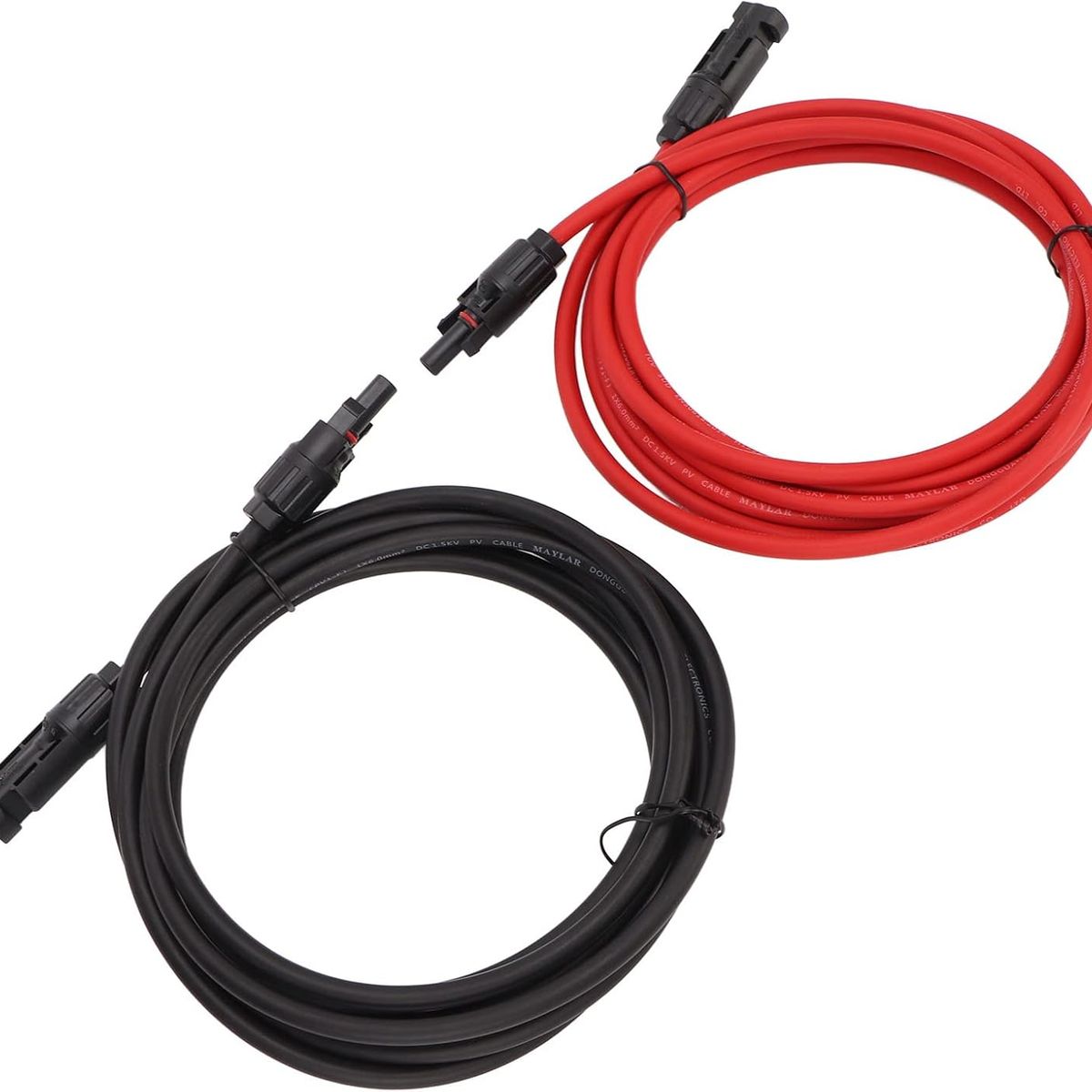 KUANGYE - Cable Solar 5 metros de cable negro+5 metros de cable rojo Con Mc4 Instalado