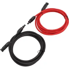 KUANGYE - Cable Solar 5 metros de cable negro+5 metros de cable rojo Con Mc4 Instalado