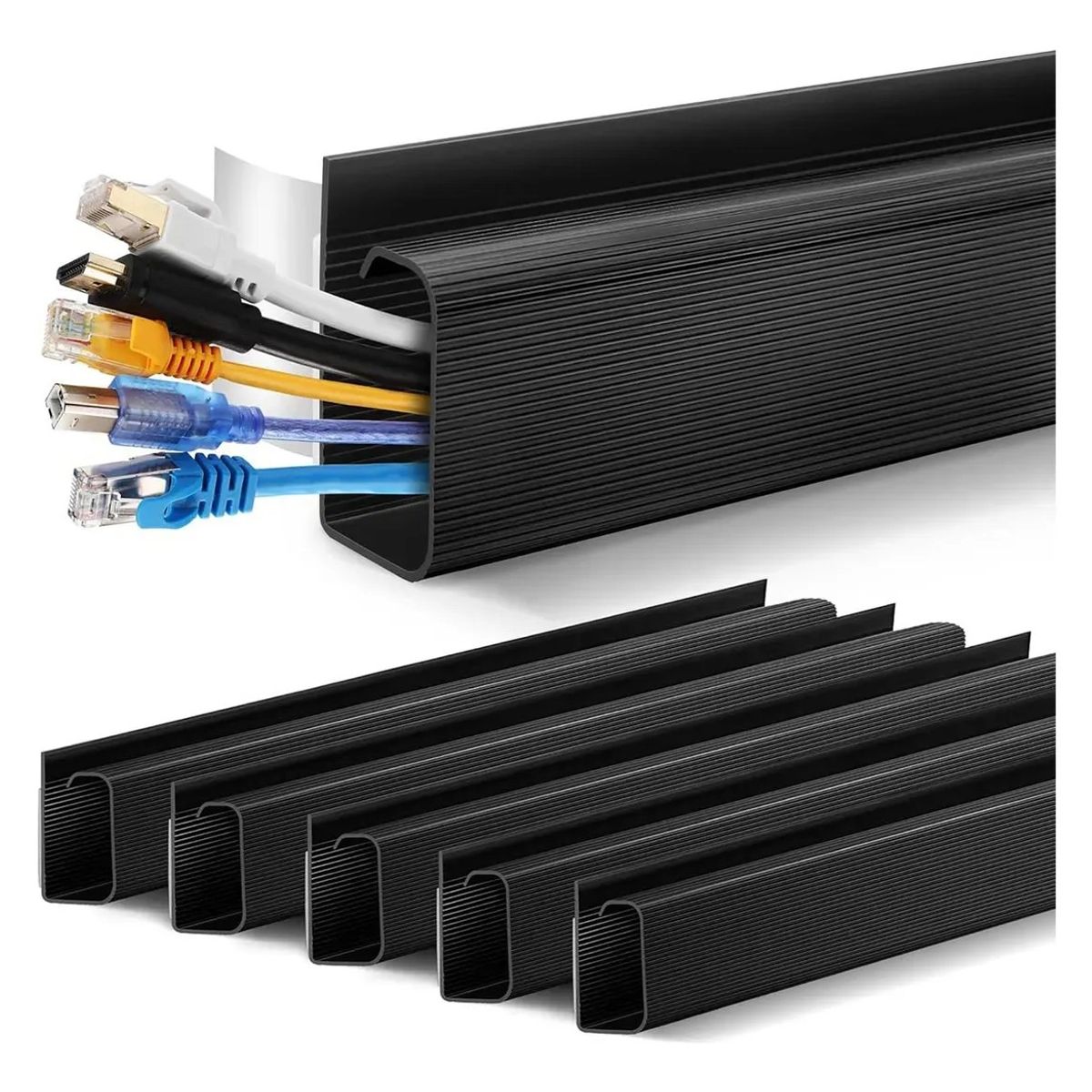 KUANGYE - Organizador Cables Escritorio Bandeja Canaleta Cables 240cm