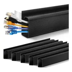 KUANGYE - Organizador Cables Escritorio Bandeja Canaleta Cables 240cm