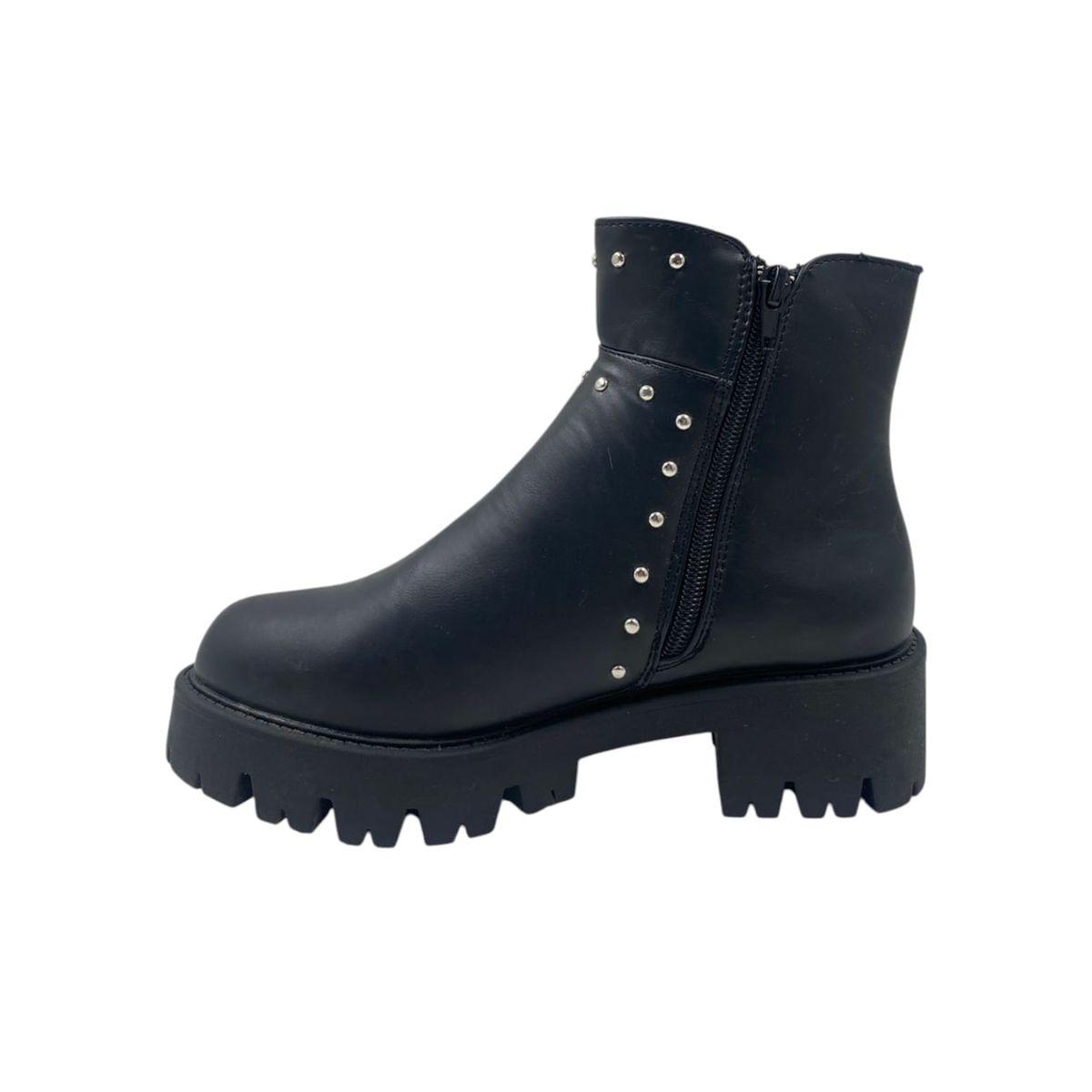 HERIEL - Botin Negro Plataforma Tachas Mujer