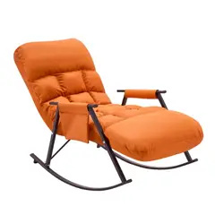 CRUSEC - Sillón Mecedora Comodidad Interior Exterior Reclinable Hogar - Naranja