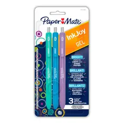 PAPER MATE - Set 3 Bolígrafos Gel Inkjoy Retráctil Punta 07mm