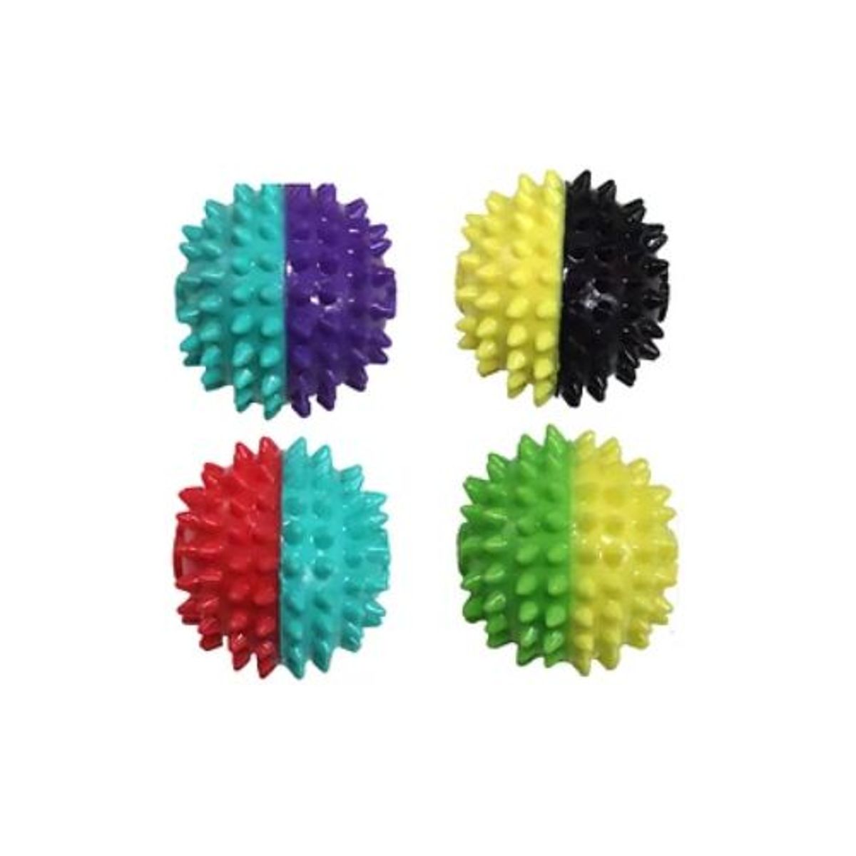 GENERICO - Juguete para mascotas pelota espinosa con sonido 6cm Color Verde y Amarillo