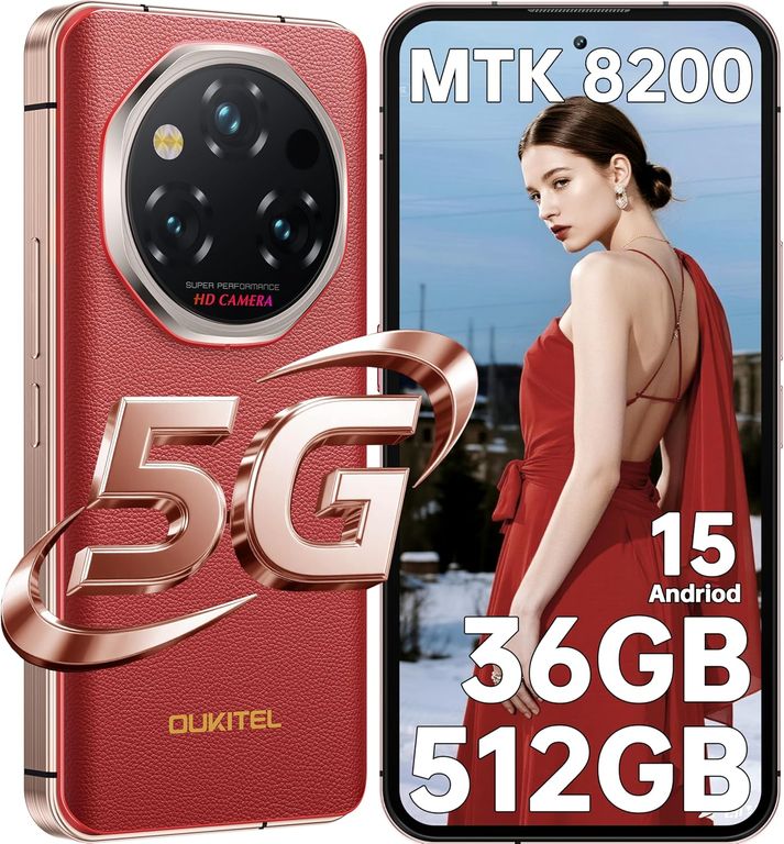 WP210 5G Celular 36GB+512GB 8800mAh 108MP Android 15 Smartphone-Rojo
