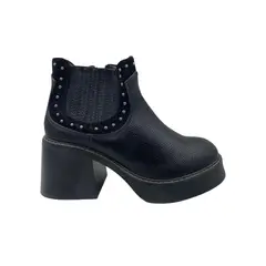 HERIEL - Botin Negro Plataforma Tachas Mujer