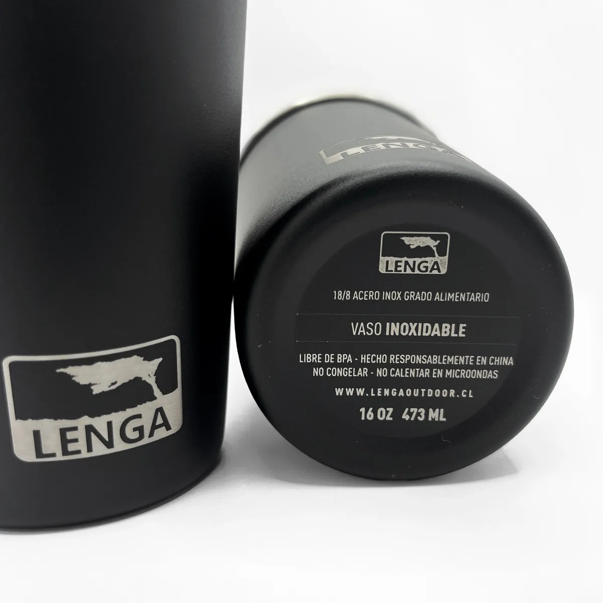 LENGA - Vasos Acero Inoxidable Negro Pack 4 Unidades 473ml Lenga®