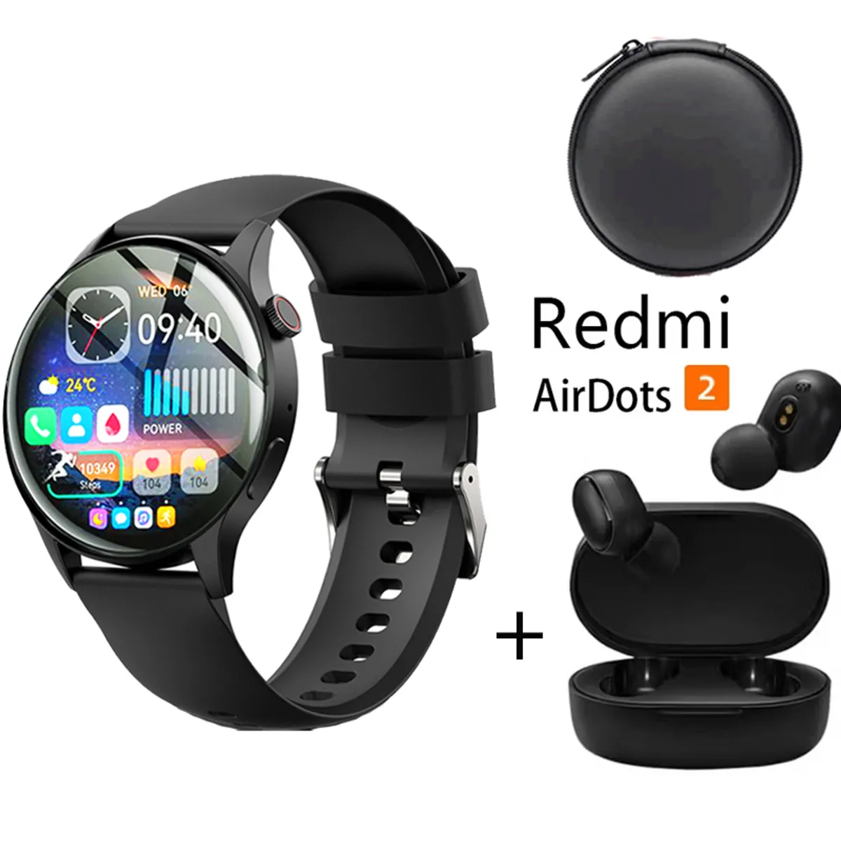 XIAOMI - Smartwatch Y80 Pro -N y Audifonos Redmi AirDots 2 y Estuche