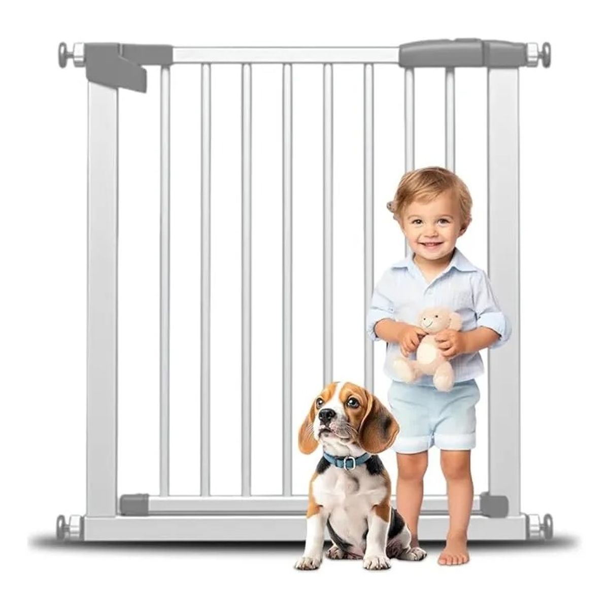 EVERSO - Reja De Seguridad Escalera Puerta Ajustable Bebés Y Mascotas 75-84cm