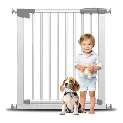 EVERSO - Reja De Seguridad Escalera Puerta Ajustable Bebés Y Mascotas 75-84cm Más20 Cm