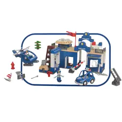 GENERICO - Juego didáctico de Construcción Estación de Policía 203 Piezas – Bloques Educativos Niños 3+