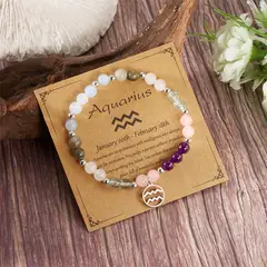 GENERICO - Pulsera zodiacal Cáncer Cristal de piedras naturales