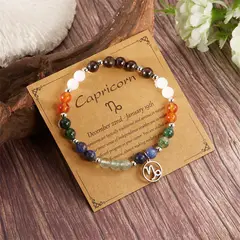 GENERICO - Pulsera zodiacal Capricornio Cristal de piedras naturales