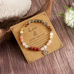 GENERICO - Pulsera zodiacal Leo Cristal de piedras naturales