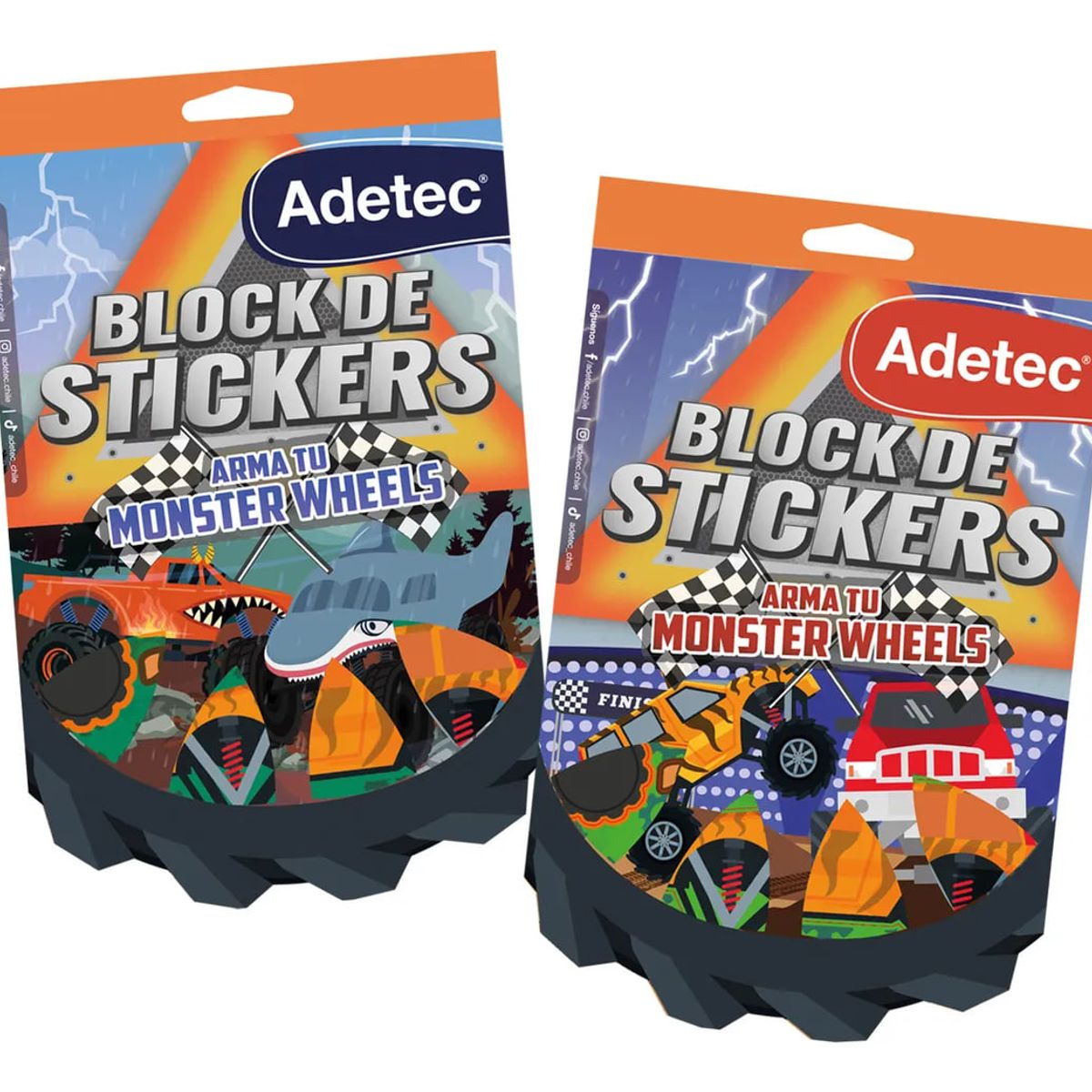 ADETEC - Block De Stickers Adetec Arma Tu Monster Para Niños