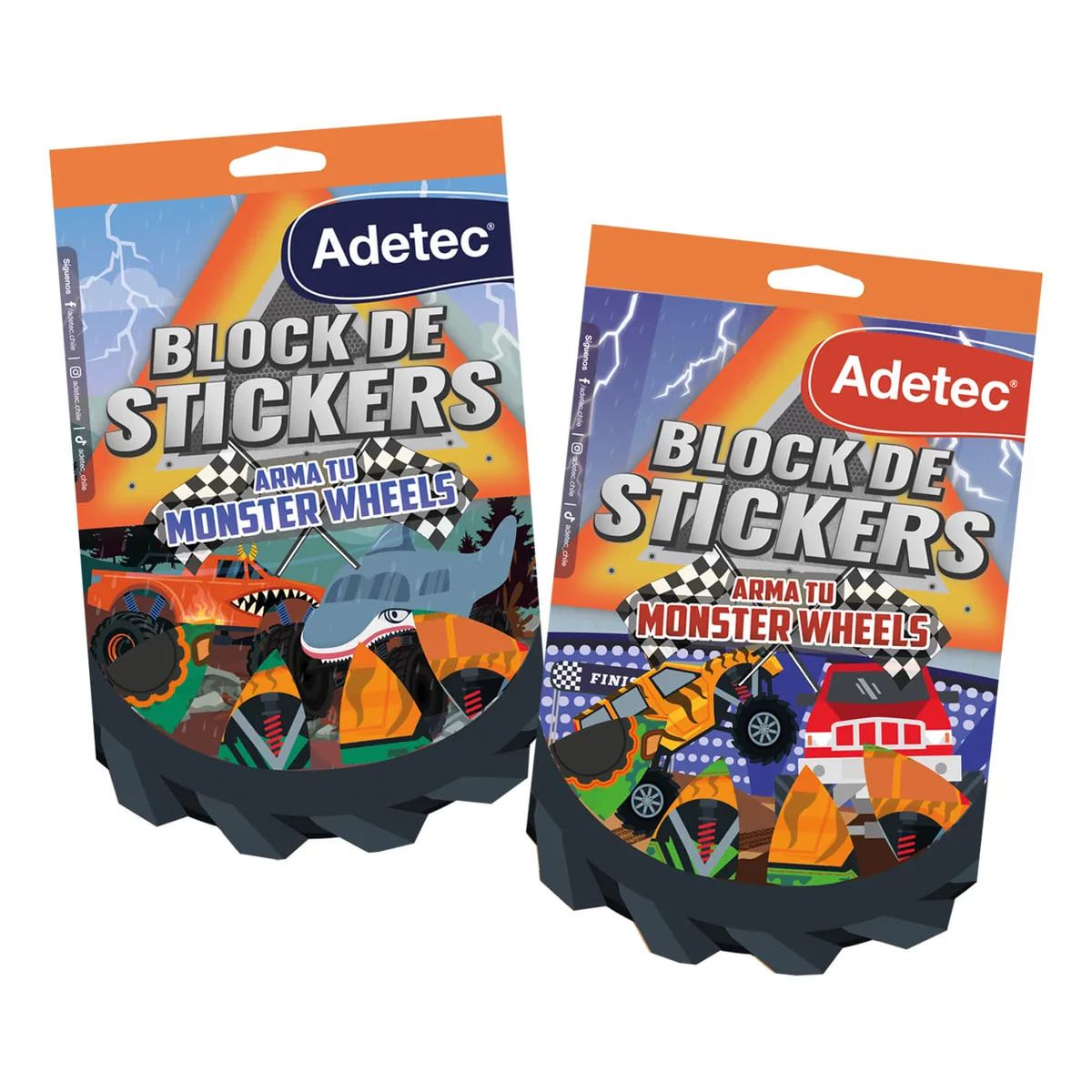 ADETEC - Block De Stickers Adetec Arma Tu Monster Para Niños