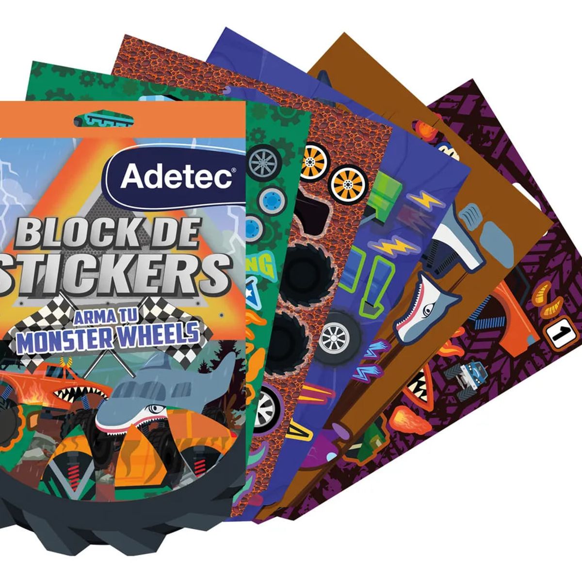 ADETEC - Block De Stickers Adetec Arma Tu Monster Para Niños
