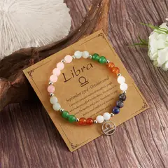 GENERICO - Pulsera zodiacal Libra Cristal de piedras naturales