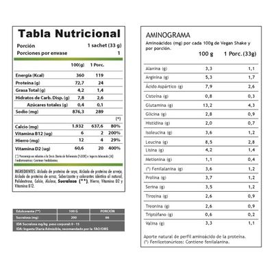 Imagen 2 del producto 7 Sachets Suplemento Proteina Vegana Vegan Shake 33 Grs.