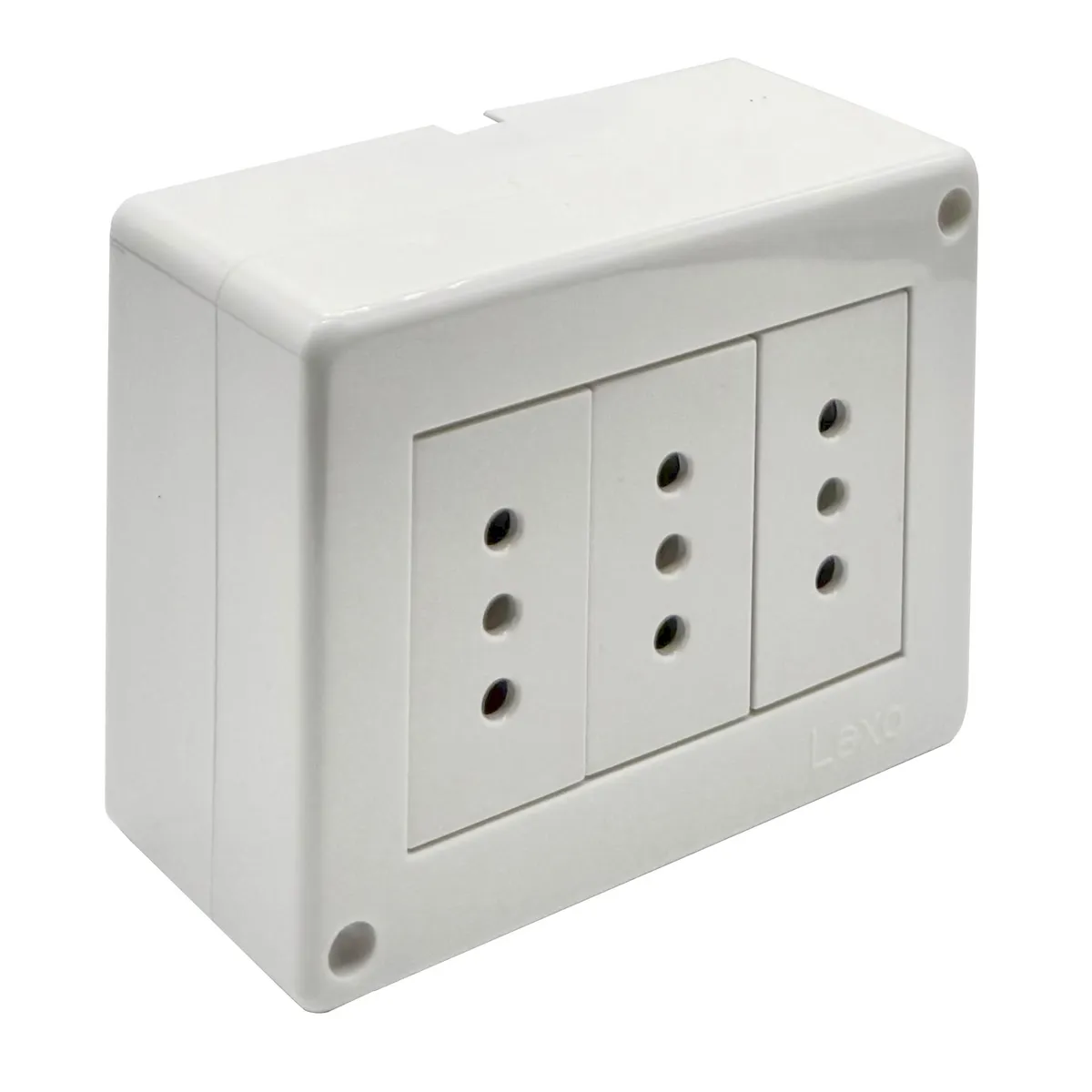 LEXO - Casquete Tomacorriente Enchufe Triple 10a Sobrepuesto - Lexo