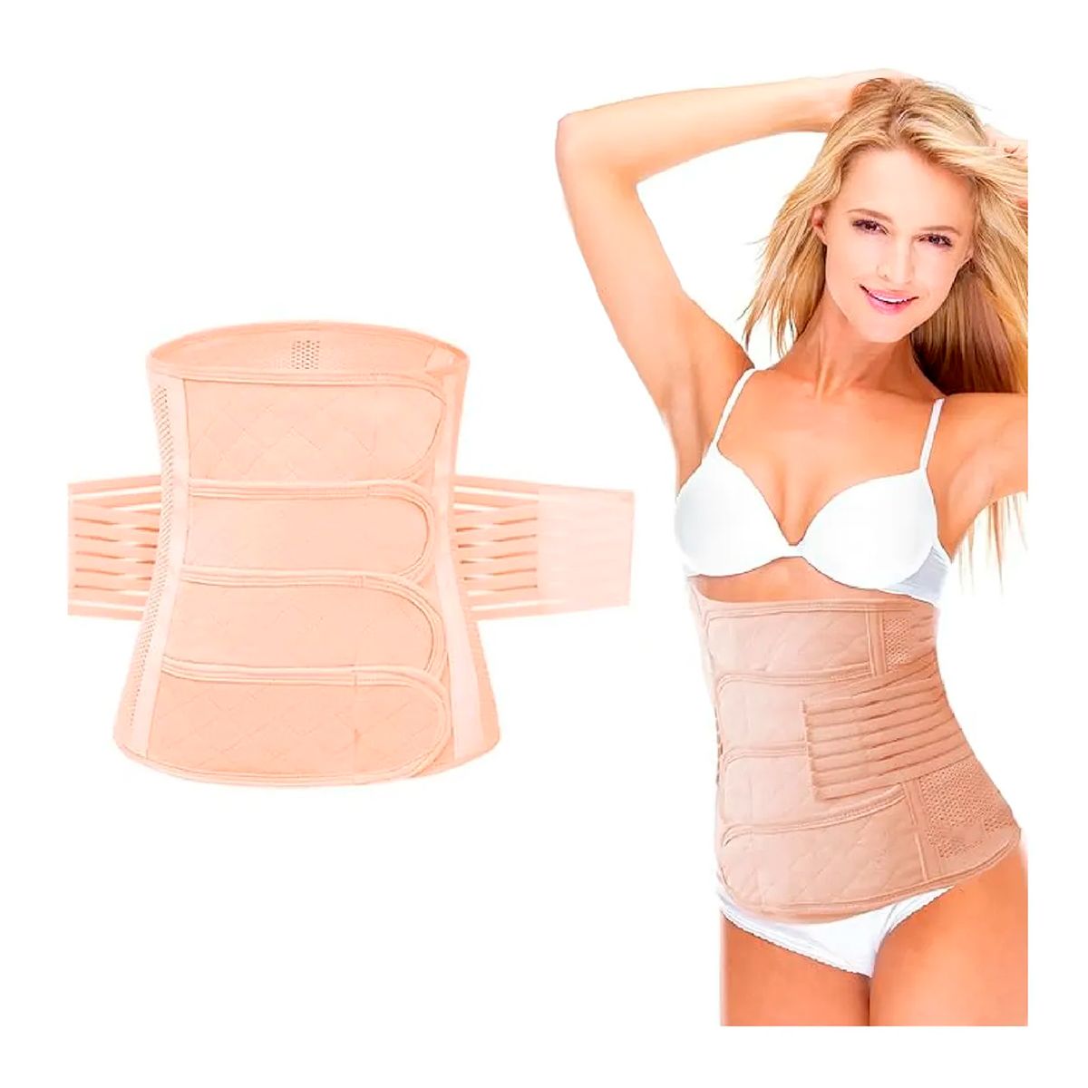ESHOPANGIE - Faja Postparto 4 Bandas Ajustable Nude L