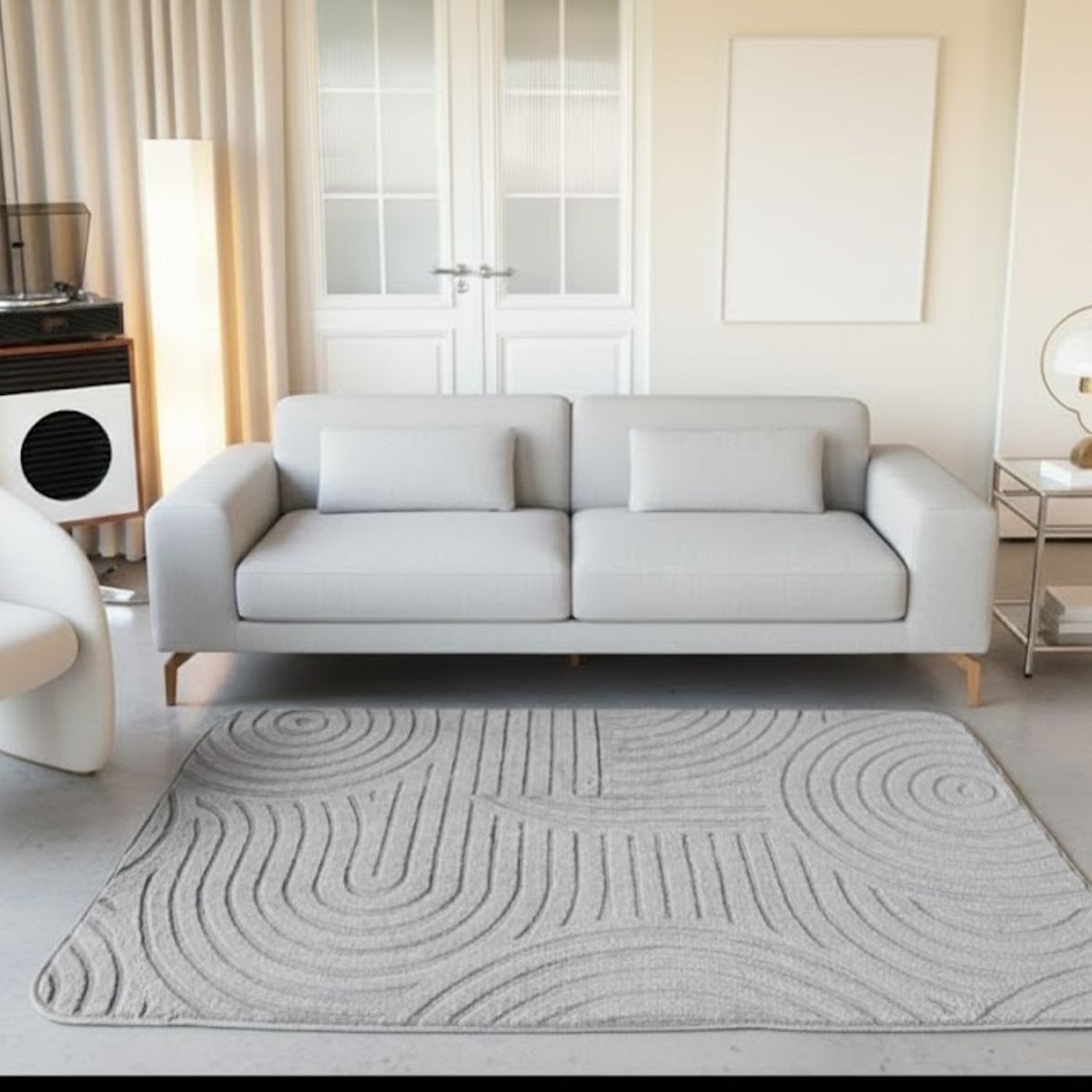GENERICO - ALFOMBRA JACQUARD 150X200 RELIVE MODELO HARVER MODERNA ELAGANTE DECORATIVA MP