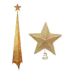 GENERICO - Arbol de navidad piramide 2.10 Con Estrella Brillante con Luz