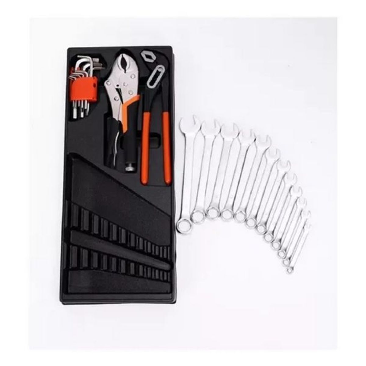 GENERICO - Caja Metálica Plegable Portátil Set 85 Pcs Herramientas Auto Color Naranja