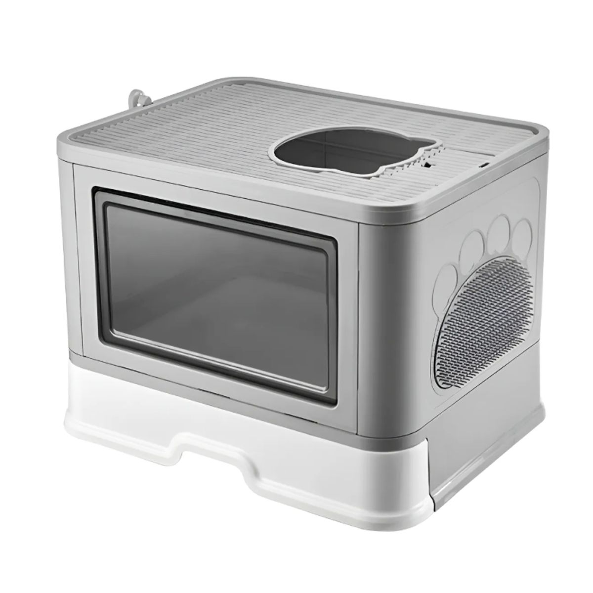 OKAY - Arenero Cerrado Para Gatos Baño Sanitario Con Base Movil Color Gris