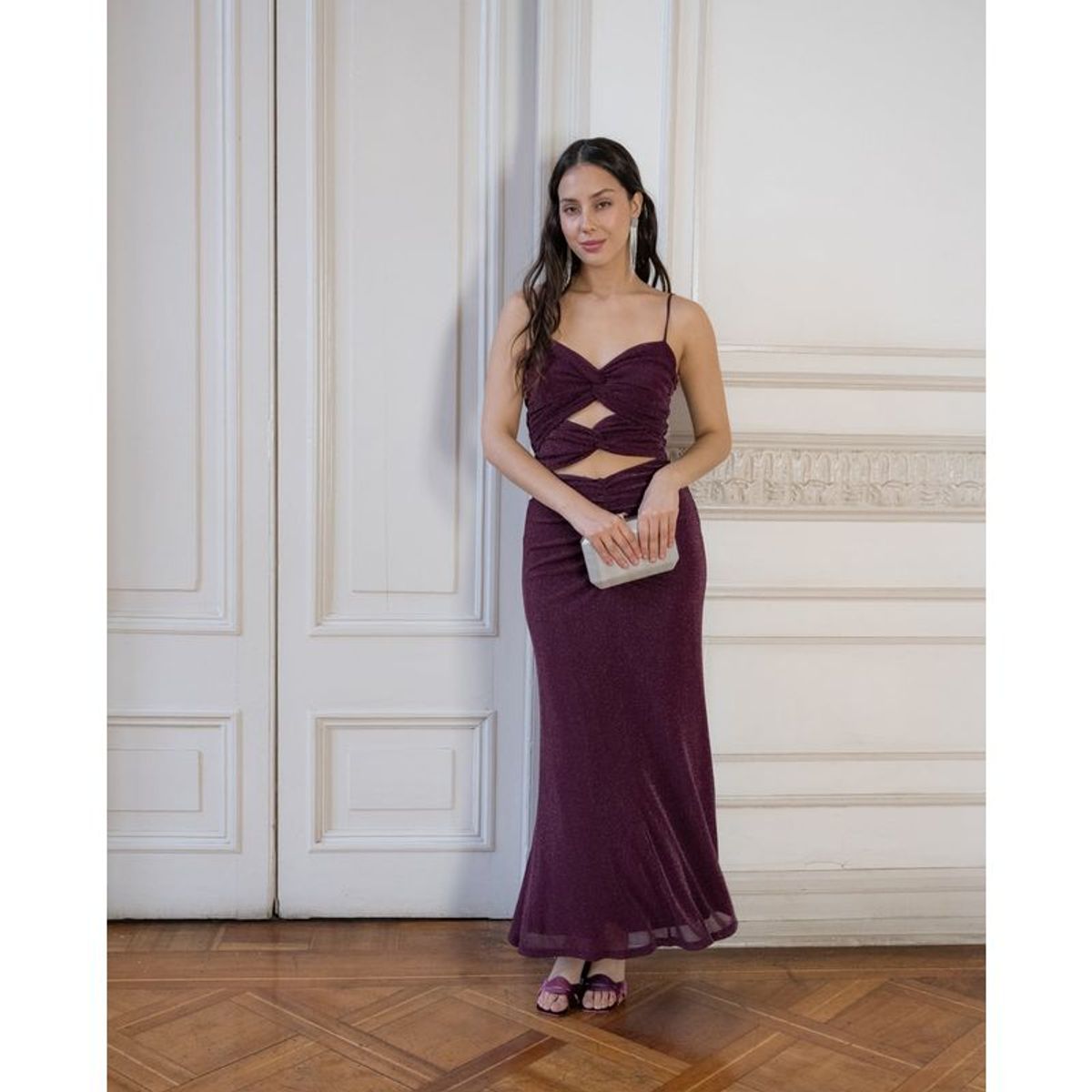 MI PLACARD - Vestido Largo de Fiesta Zara Vino