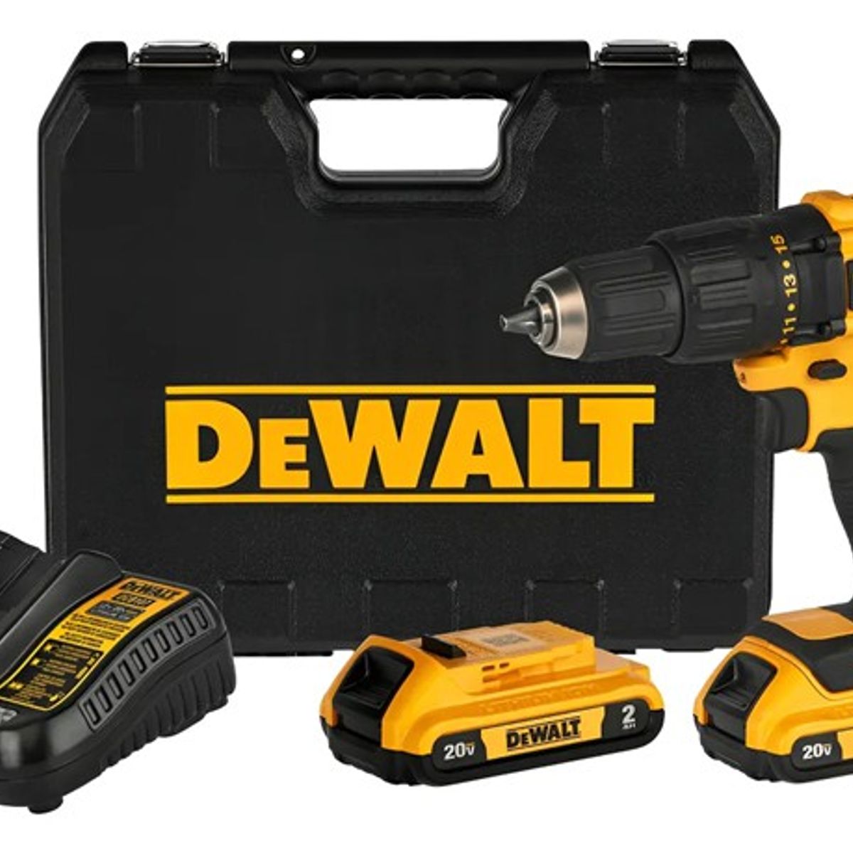 DEWALT - TALADRO DE PERCUTOR INLAMBRICO 20V BRUSHLESS + 2BAT 2AH + CARGADOR + 1BAT 5AH