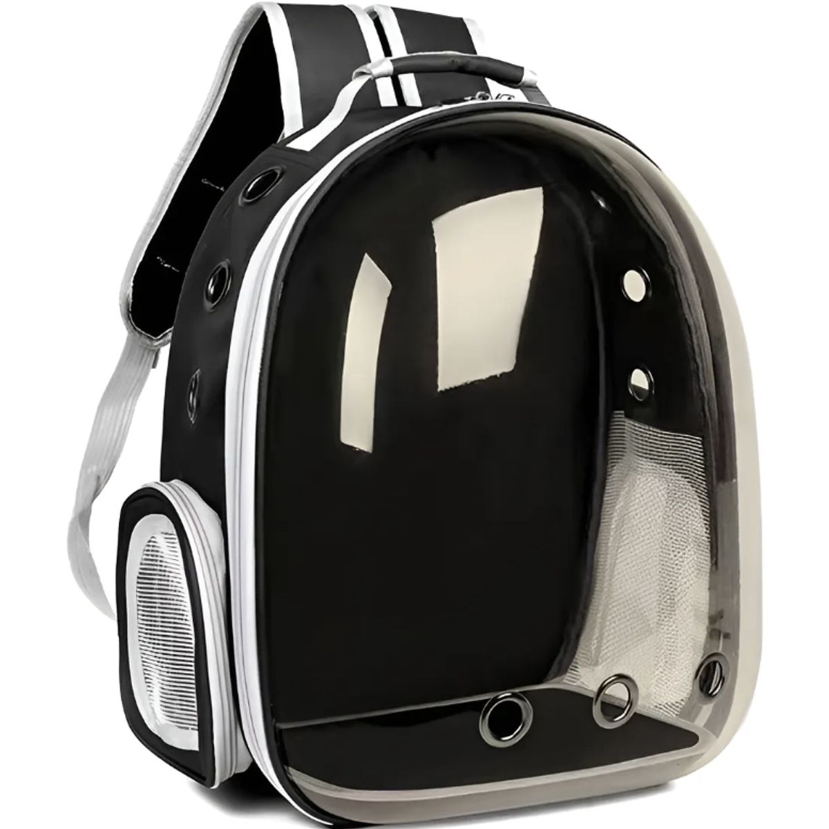 OKAY - Mochila Bolso Transparente Mascota Perro Y Gato Color Negro