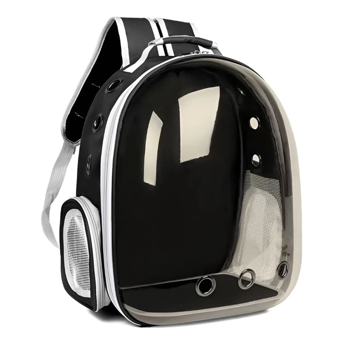 OKAY - Mochila Bolso Transparente Mascota Perro Y Gato Color Negro
