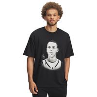 Polera Manga Corta Basketball Hombre Curry HW Oversize Negro