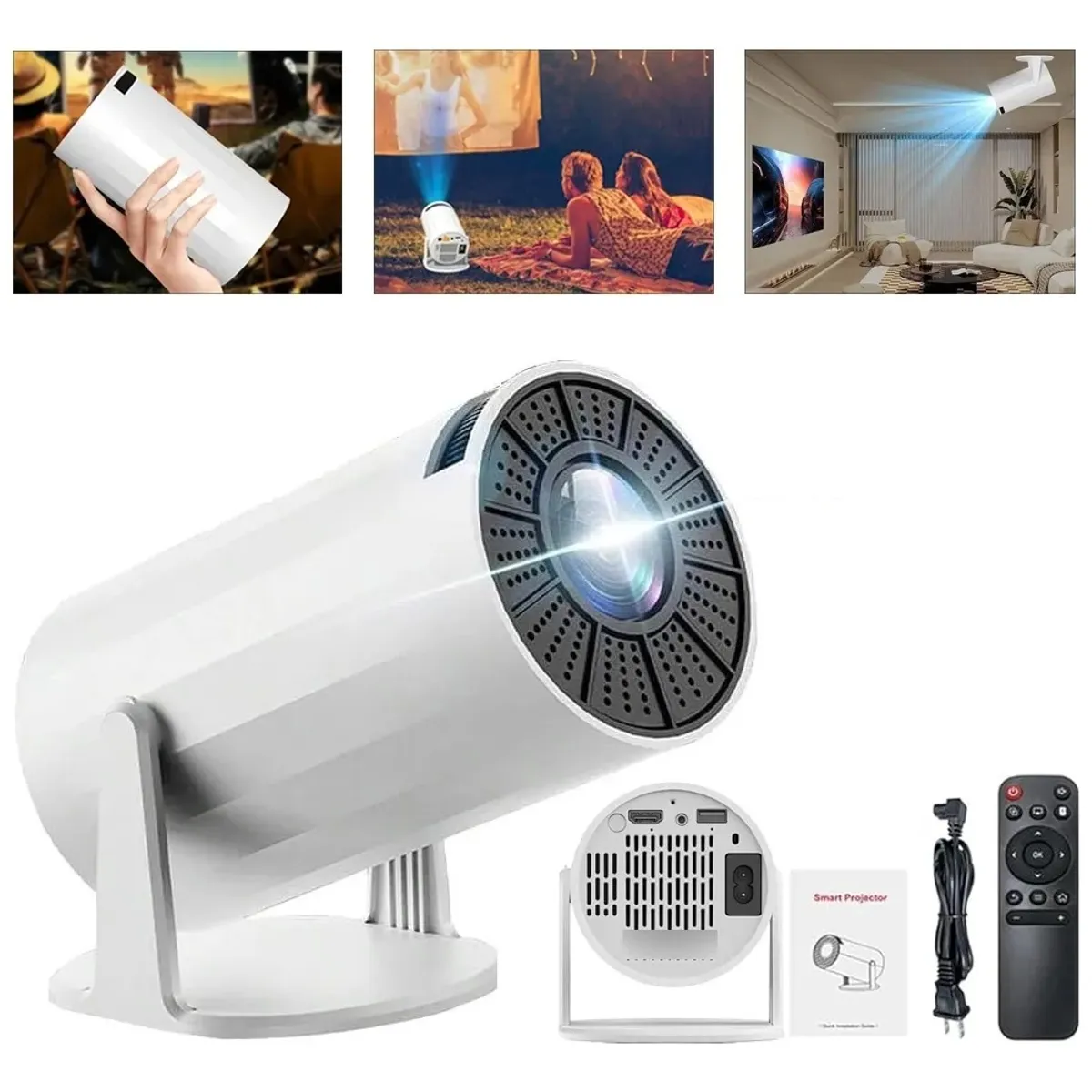 EVERSO - Proyector Portátil Mini Ultra Hd 4k 1080p Con Wifi Bluetooth