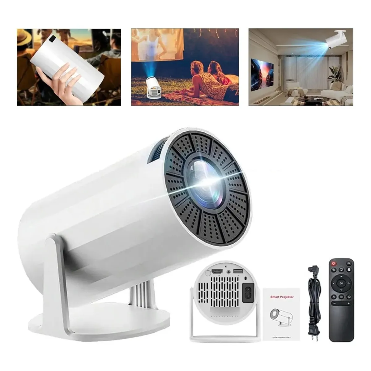 EVERSO - Proyector Portátil Mini Ultra Hd 4k 1080p Con Wifi Bluetooth