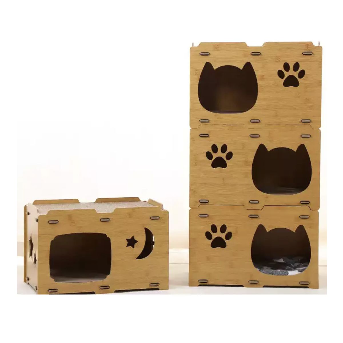 OKAY - Rascador Estilo Casa Cueva Para Gatos Con 1 Rascador 1 Cojin